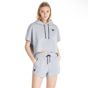 Under Armour Heather Gray Hoodie with Bull Emblem
